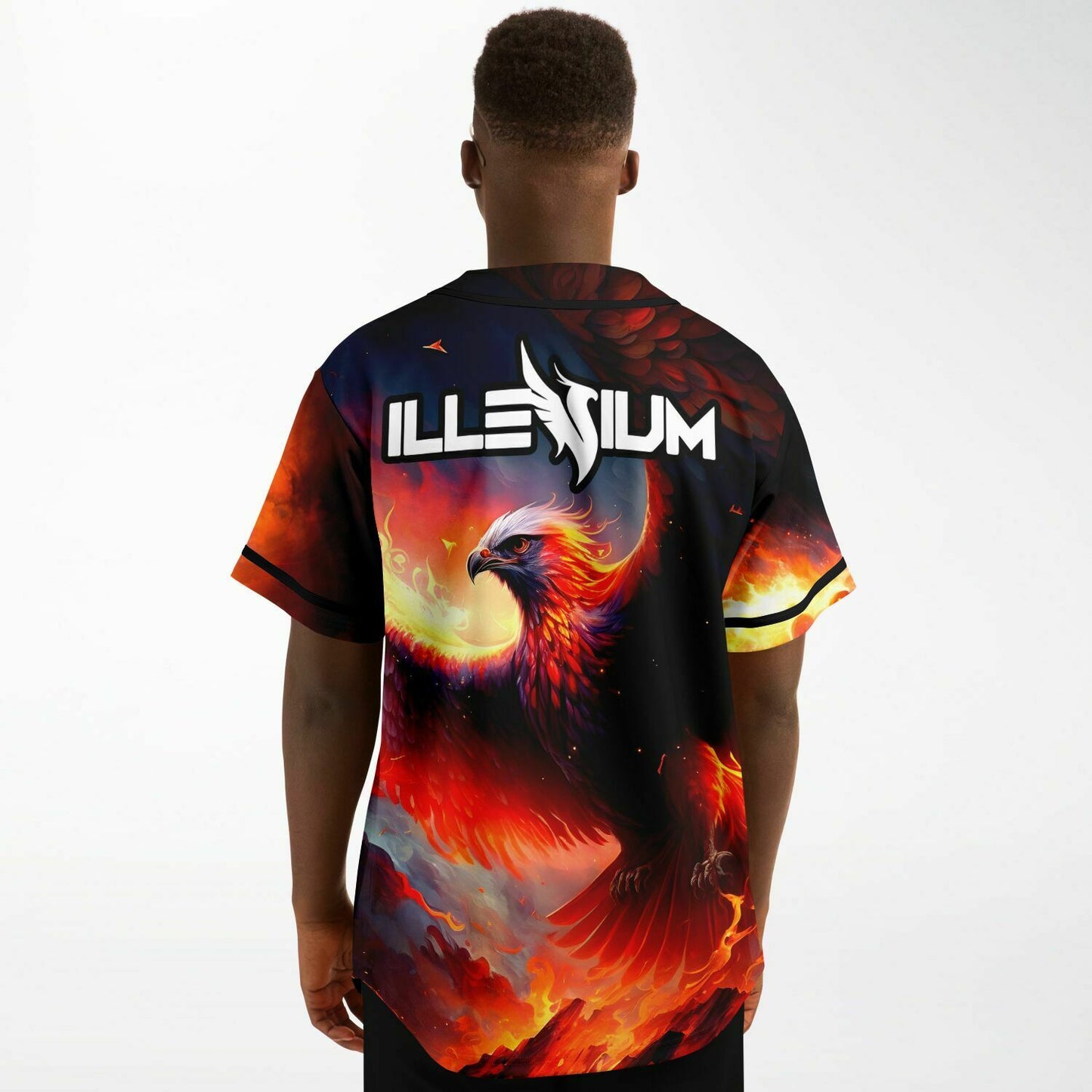 Fire phoenix rave baseball jersey