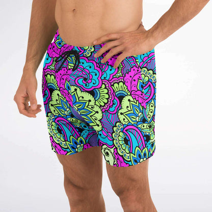 Colorful paisley swim trunks