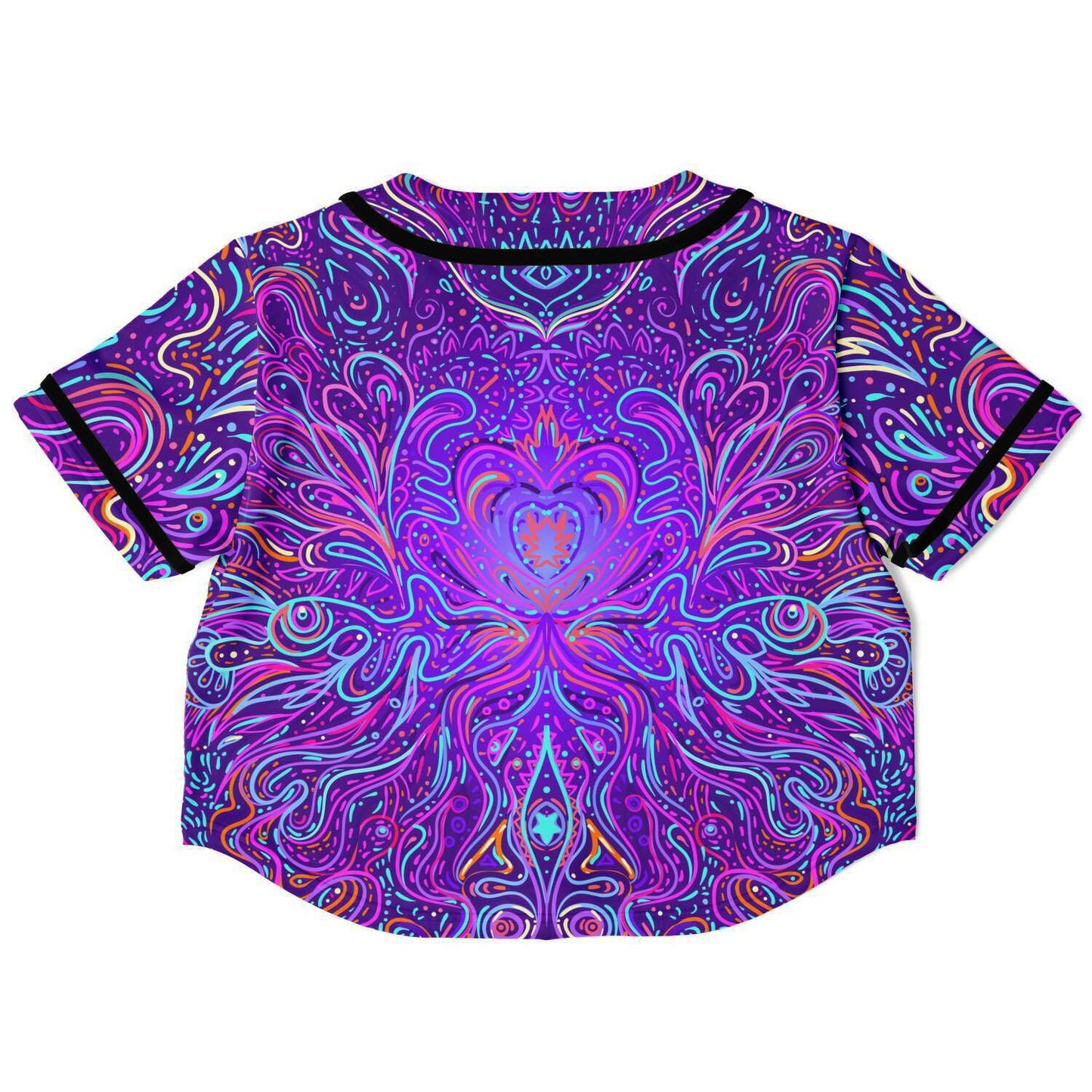 Trippy psychedelic crop top baseball jersey