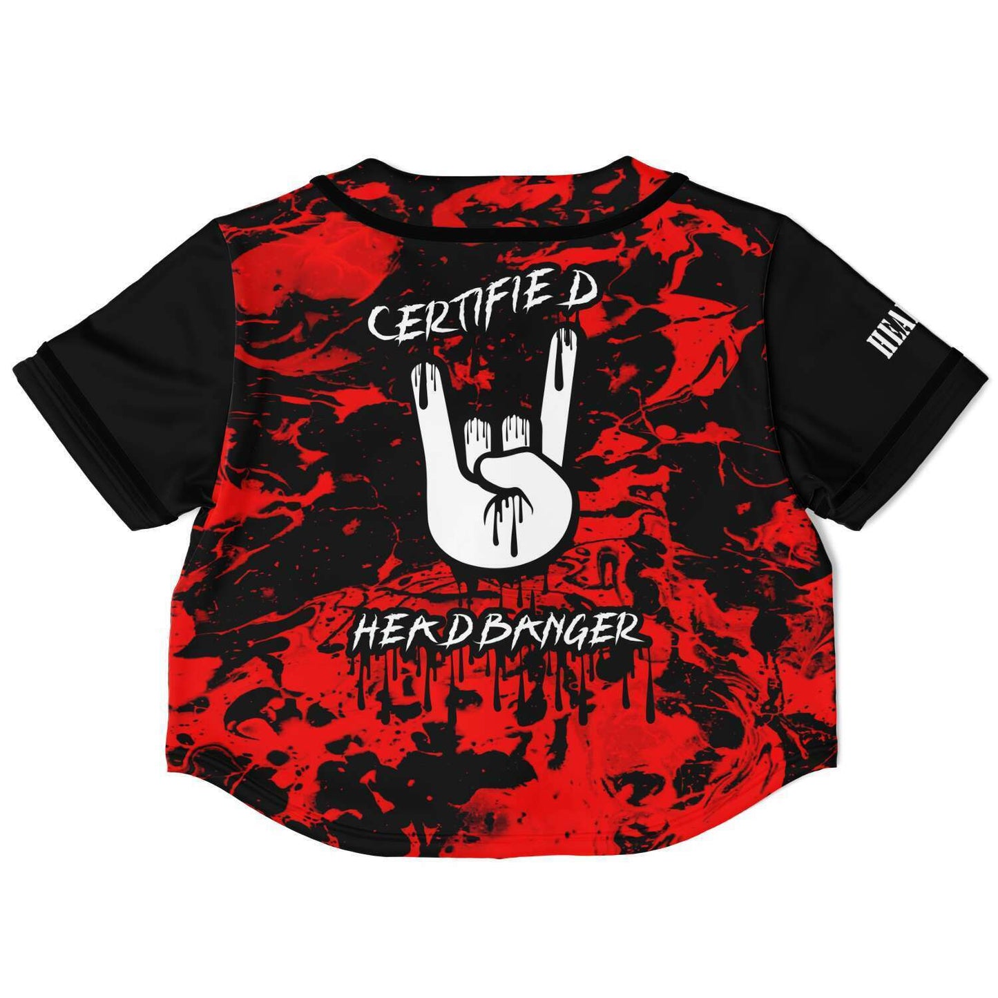 Certified headbanger crop top jersey