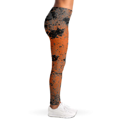 Orange and black dots Leggings