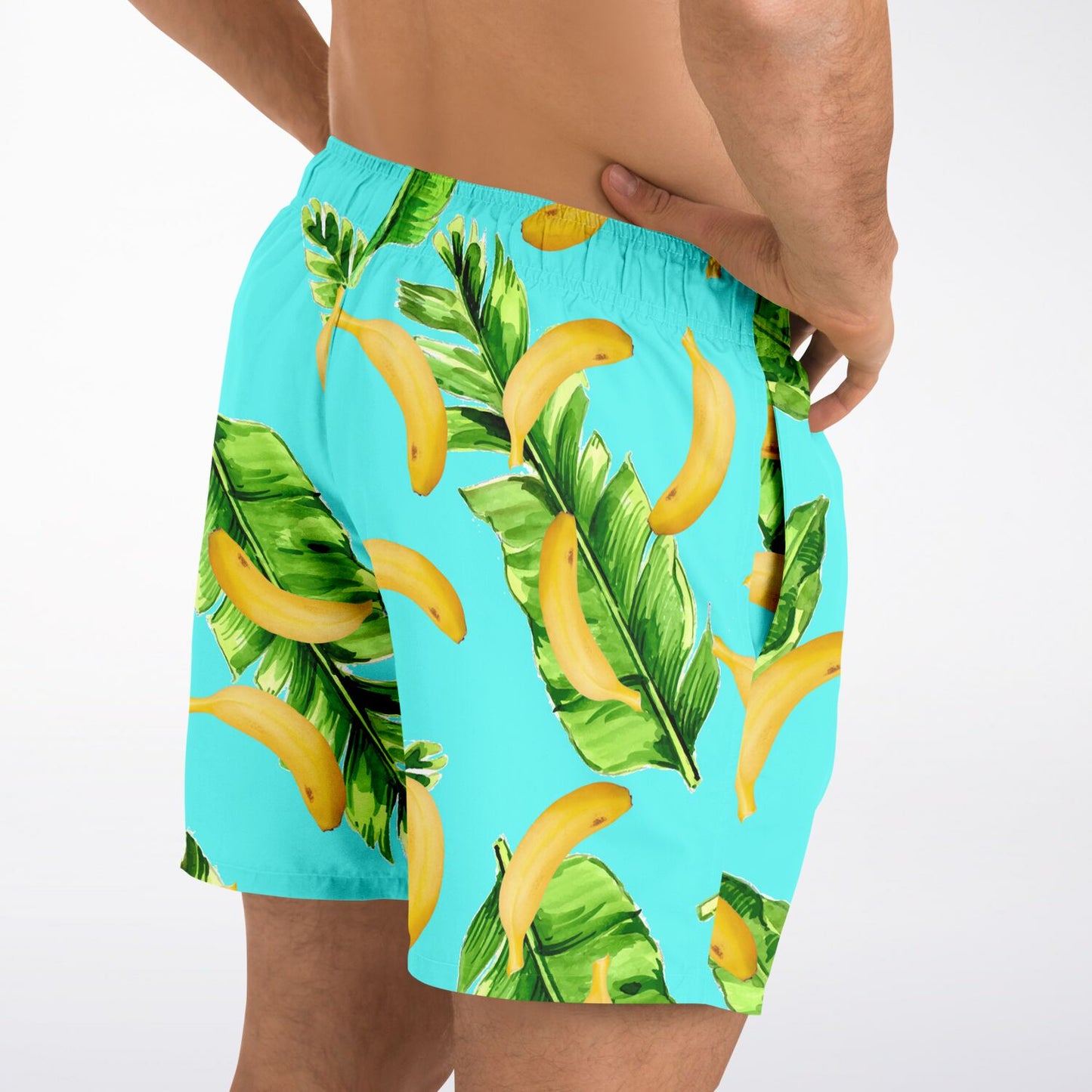 Banana leaves  shorter-length swim trunks