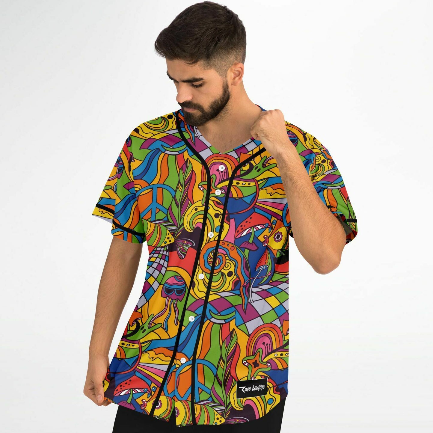 Colorful trippy baseball jersey