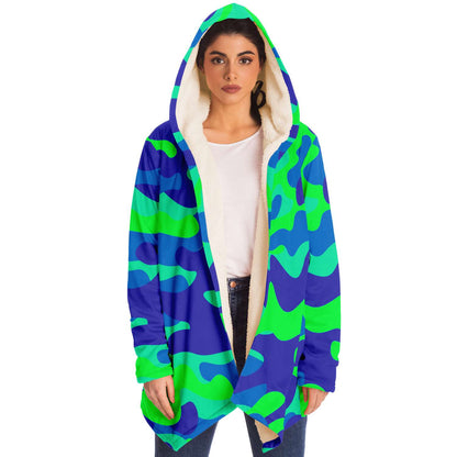 Teal green and blue cloak