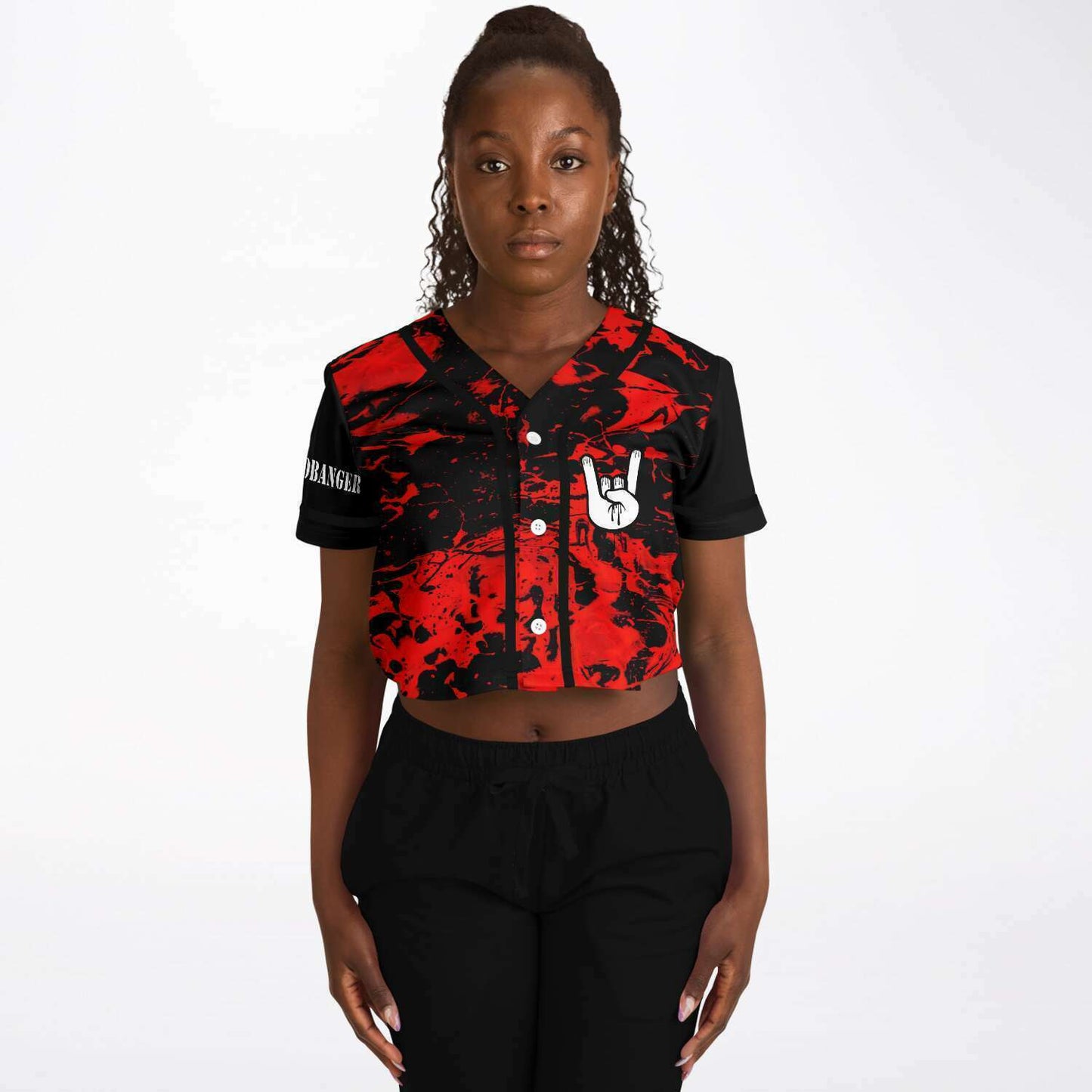Certified headbanger crop top jersey