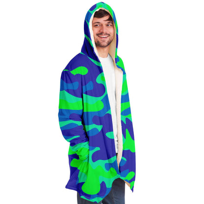 Teal green and blue cloak