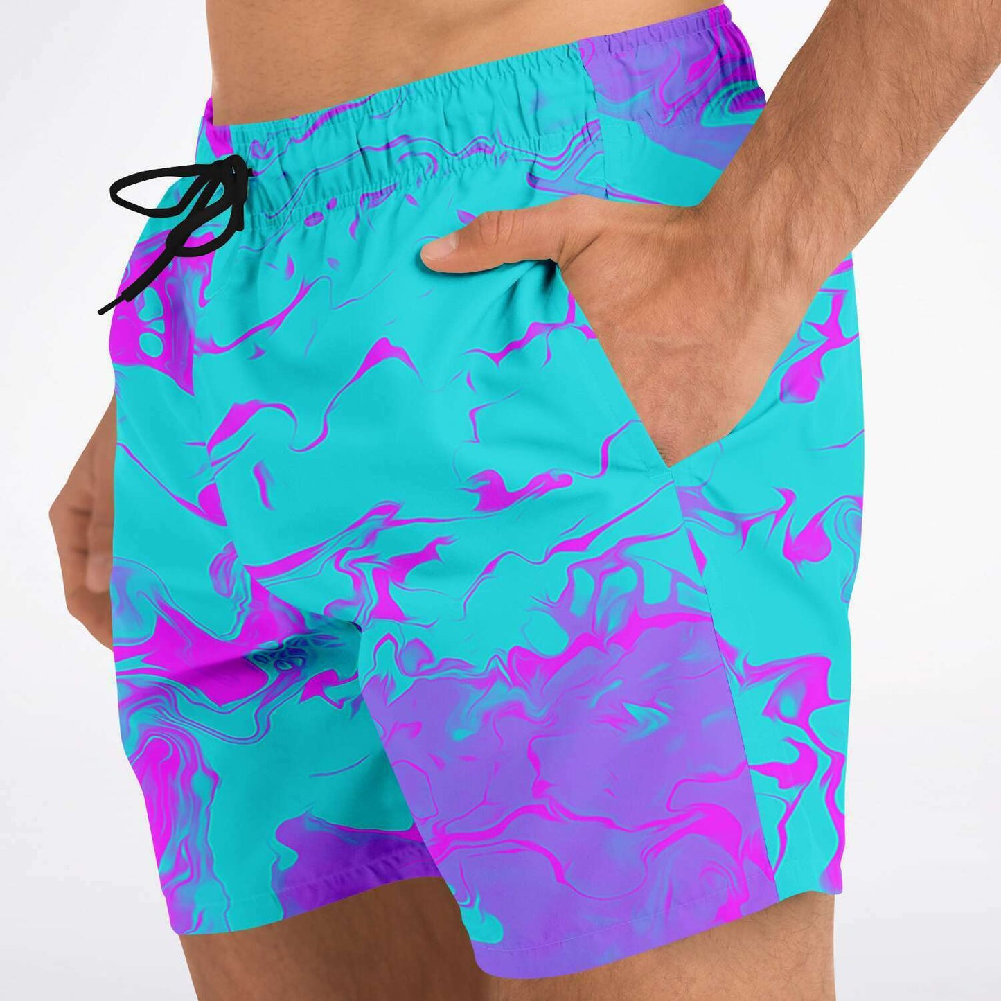 purple blue trippy swim trunk
