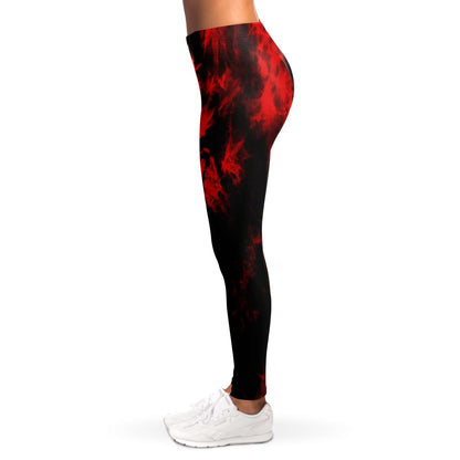 Red and black tie dye Leggings