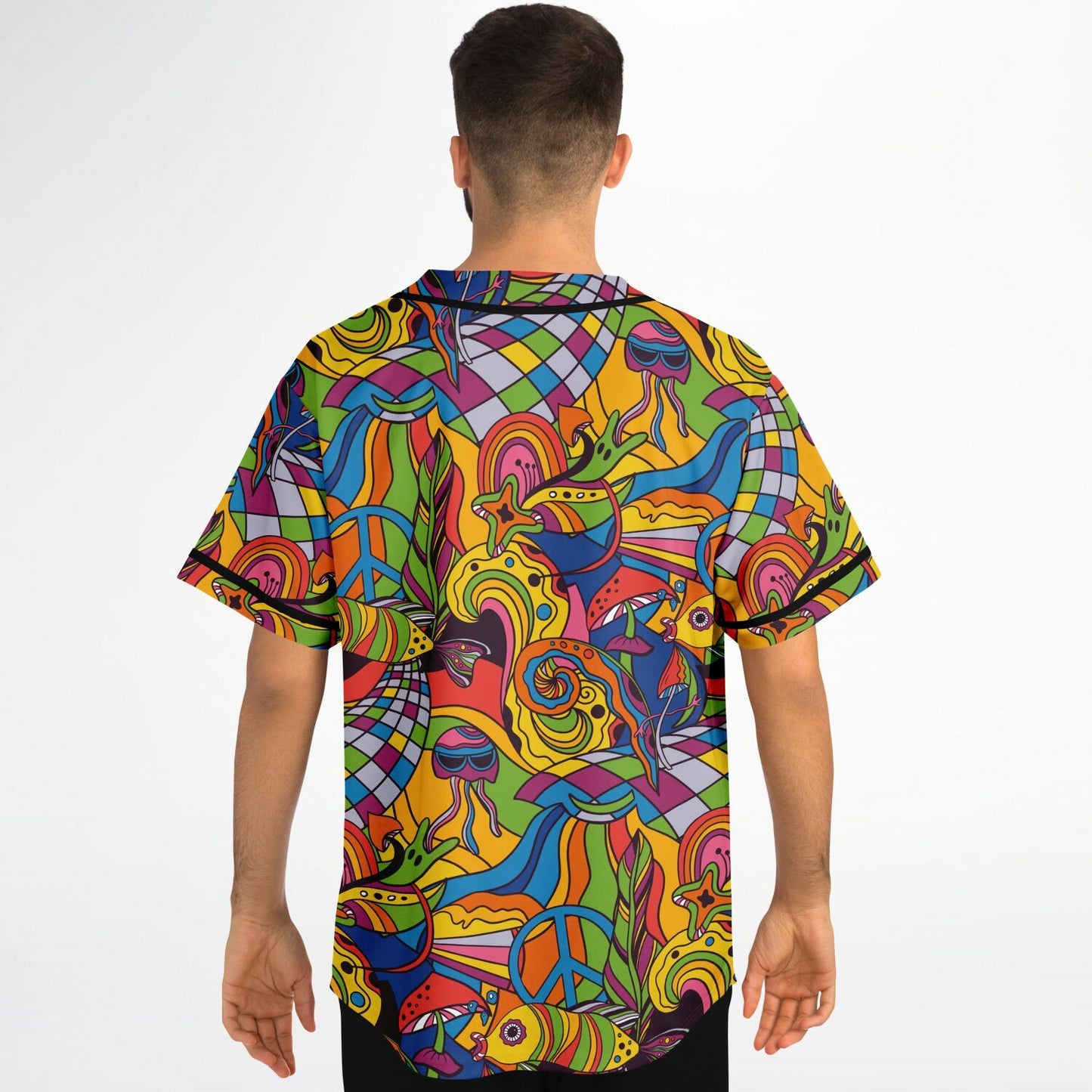 Colorful trippy baseball jersey