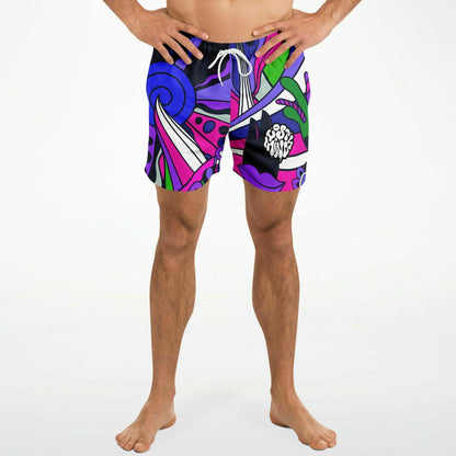 Lost minds shorter-length swim trunks