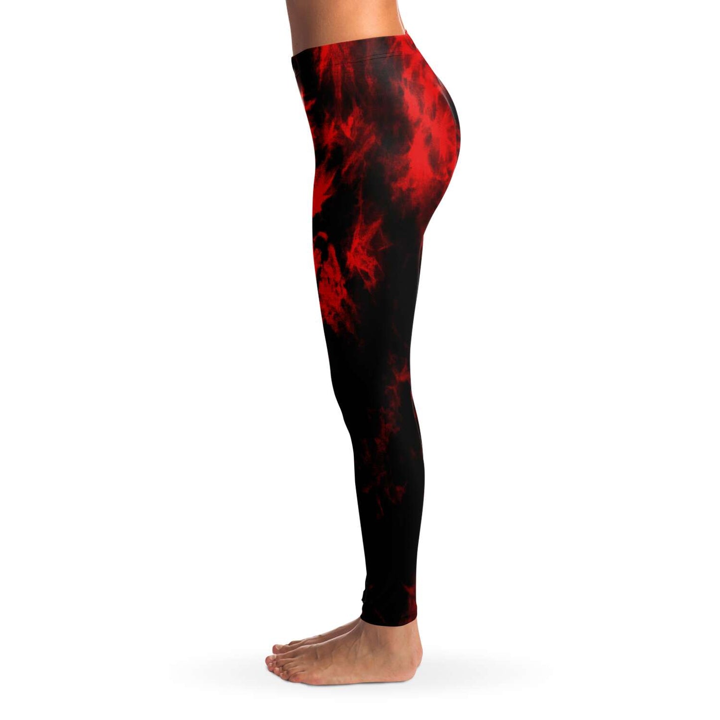 Red and black tie dye Leggings