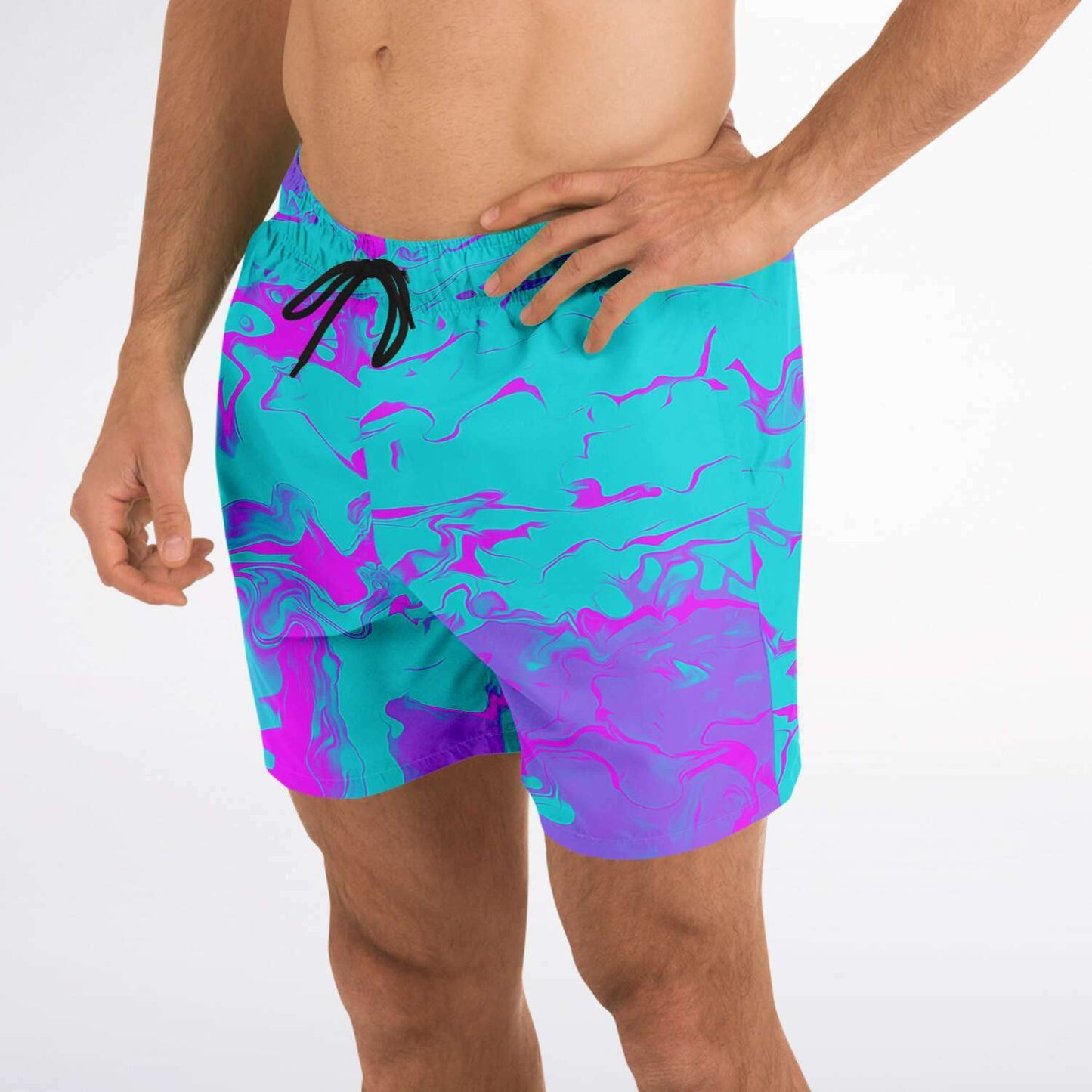 purple blue trippy swim trunk