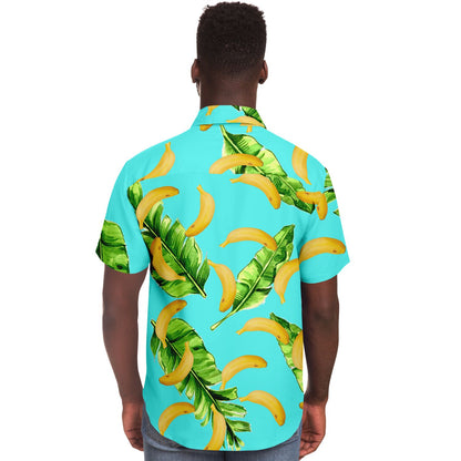 Bananas leaves short sleeve button down shirt