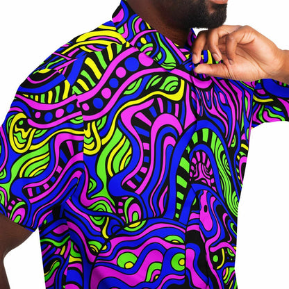 Psychedelic short sleeve button down shirt