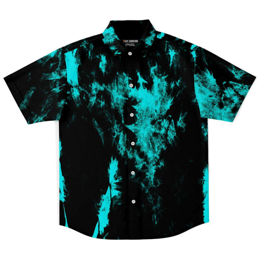 Tie dye short sleeve button down shirt