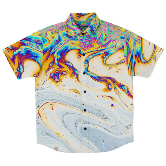 Acid trip short sleeve button down shirt V2