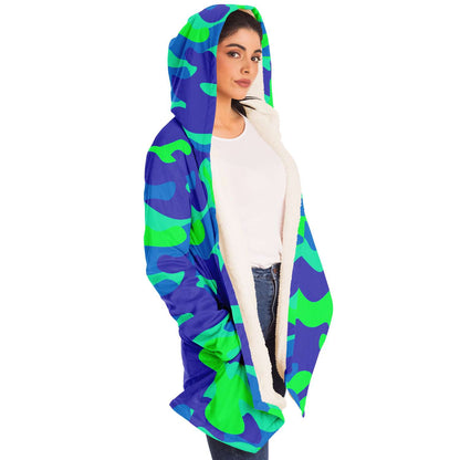Teal green and blue cloak