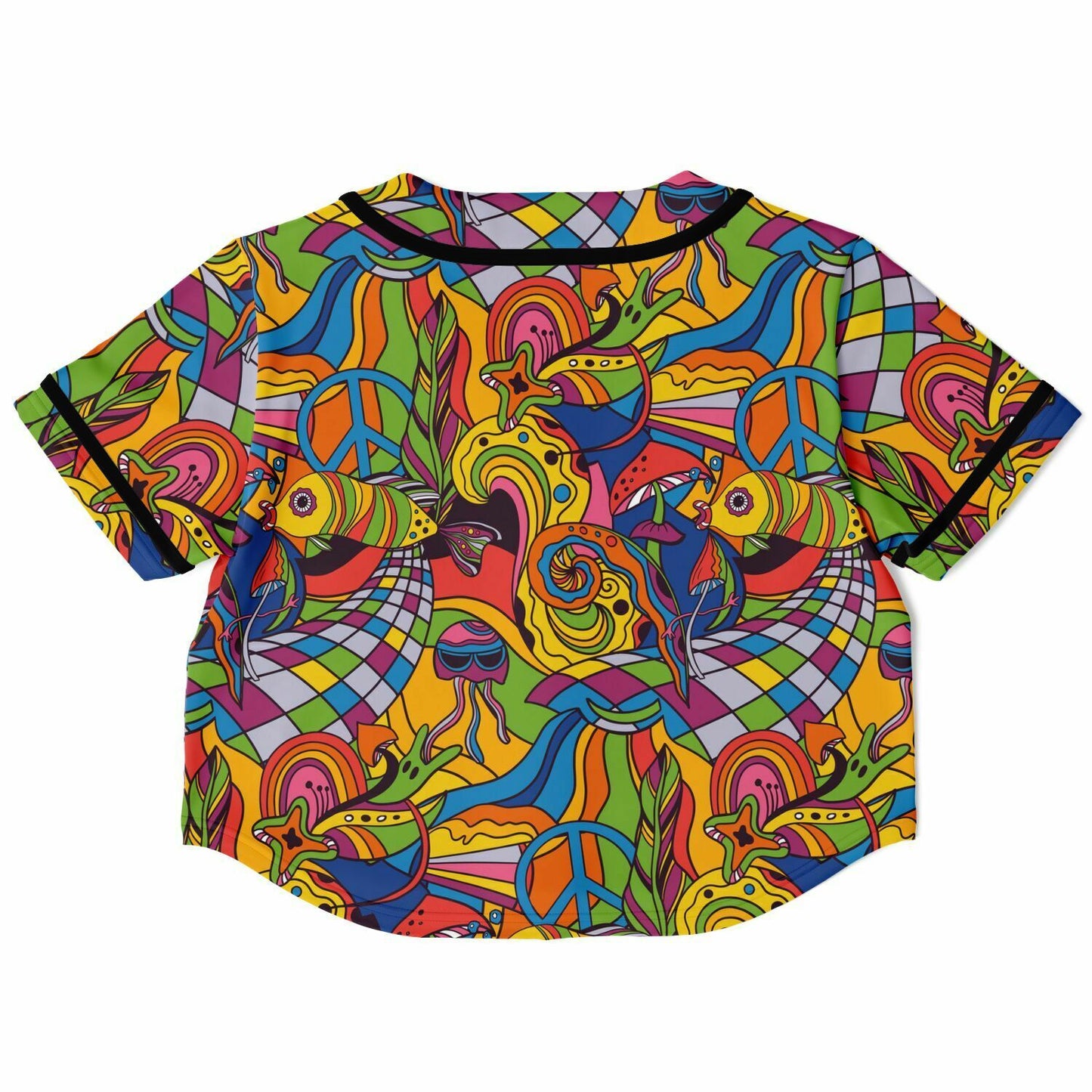 Colorful trippy crop top jersey