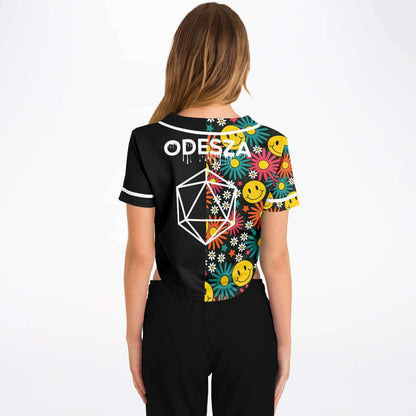 Smiley flower odesza crop jersey
