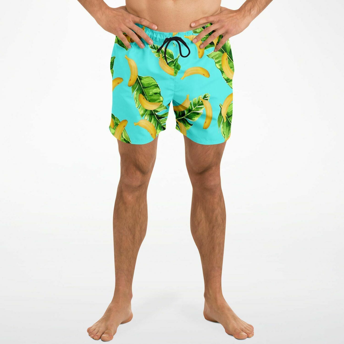 Banana leaves  shorter-length swim trunks