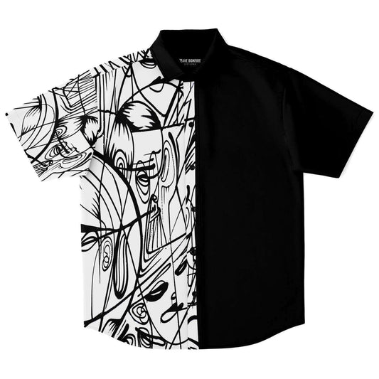 Faceless short sleeve button down shirt