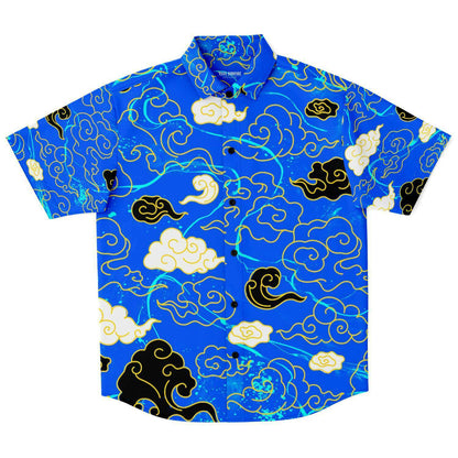 Chinese clouds  short sleeve button down shirt
