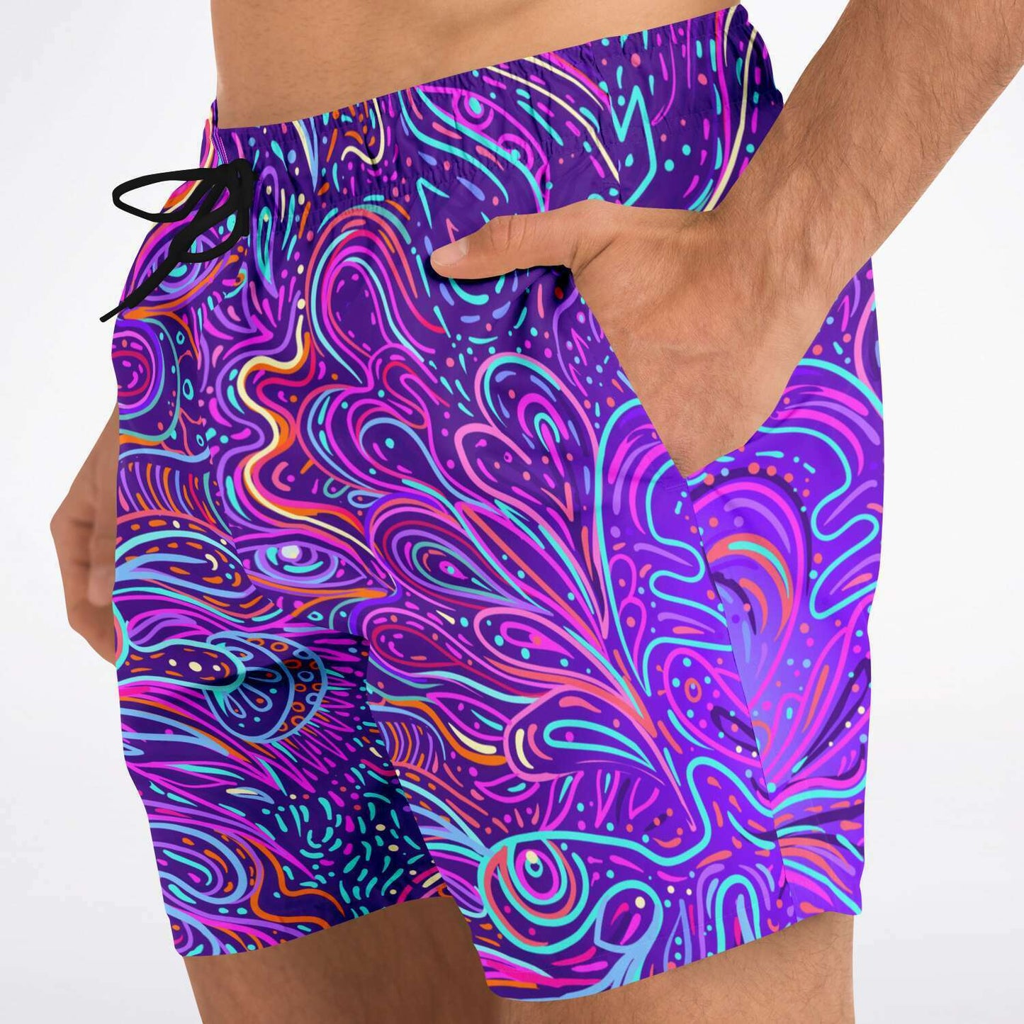 Trippy psychedelic swim trunk
