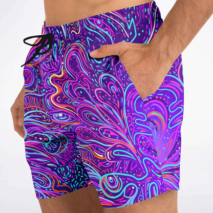 Trippy psychedelic swim trunk