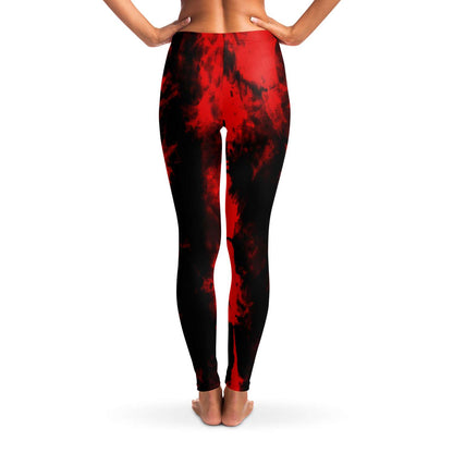 Red and black tie dye Leggings