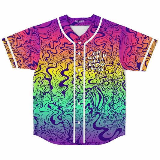 The world shall know bass rave baseball shirt