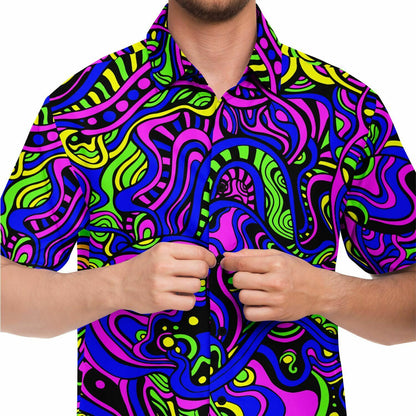 Psychedelic short sleeve button down shirt