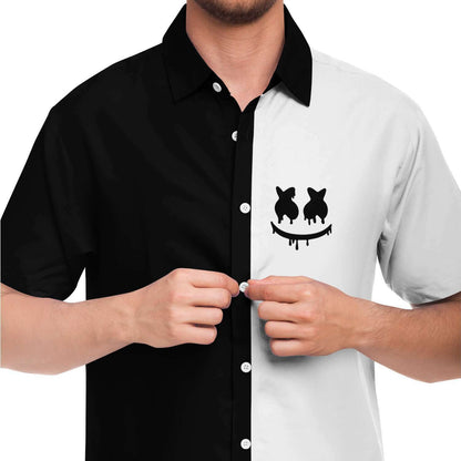 B&W divided short sleeve button down shirt