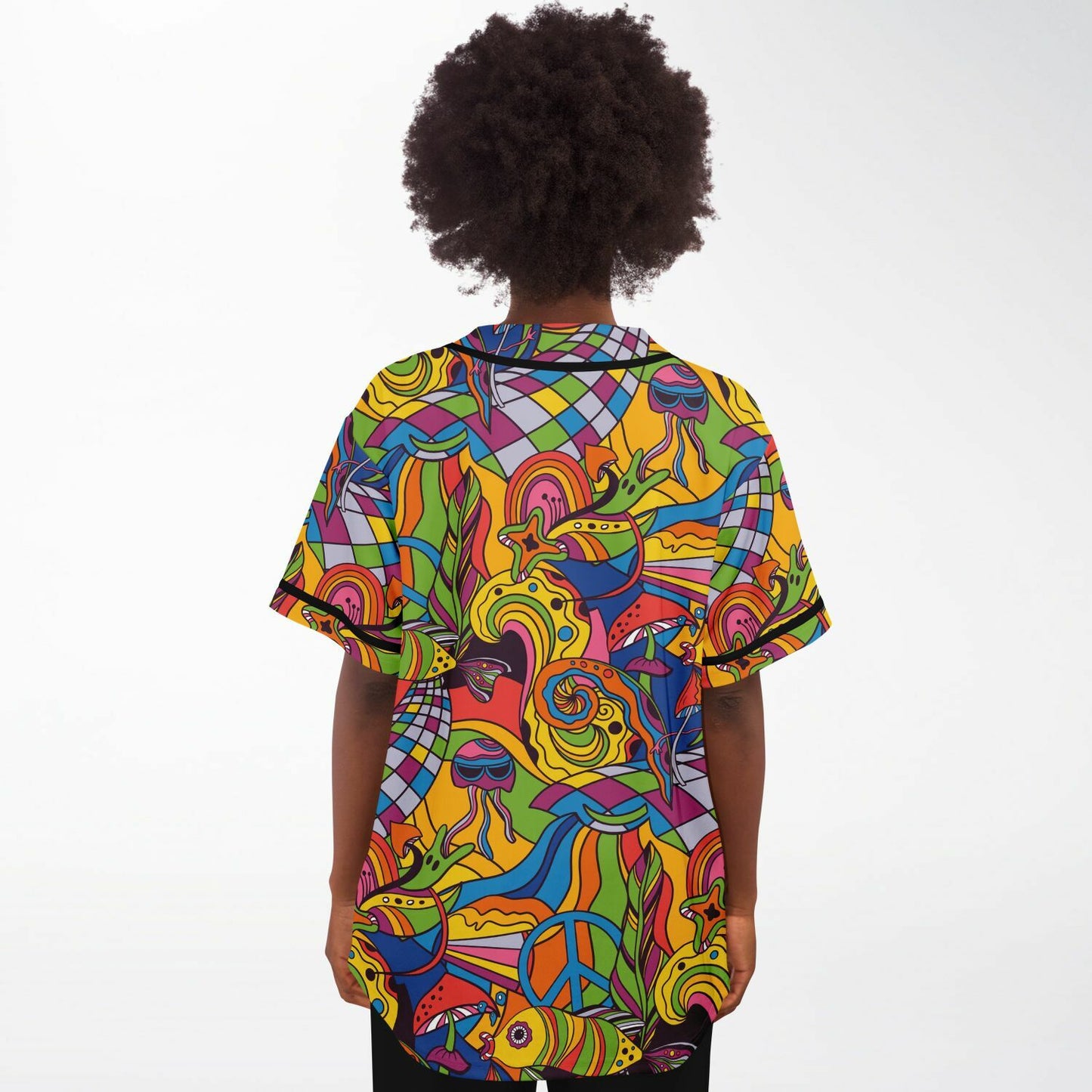 Colorful trippy baseball jersey