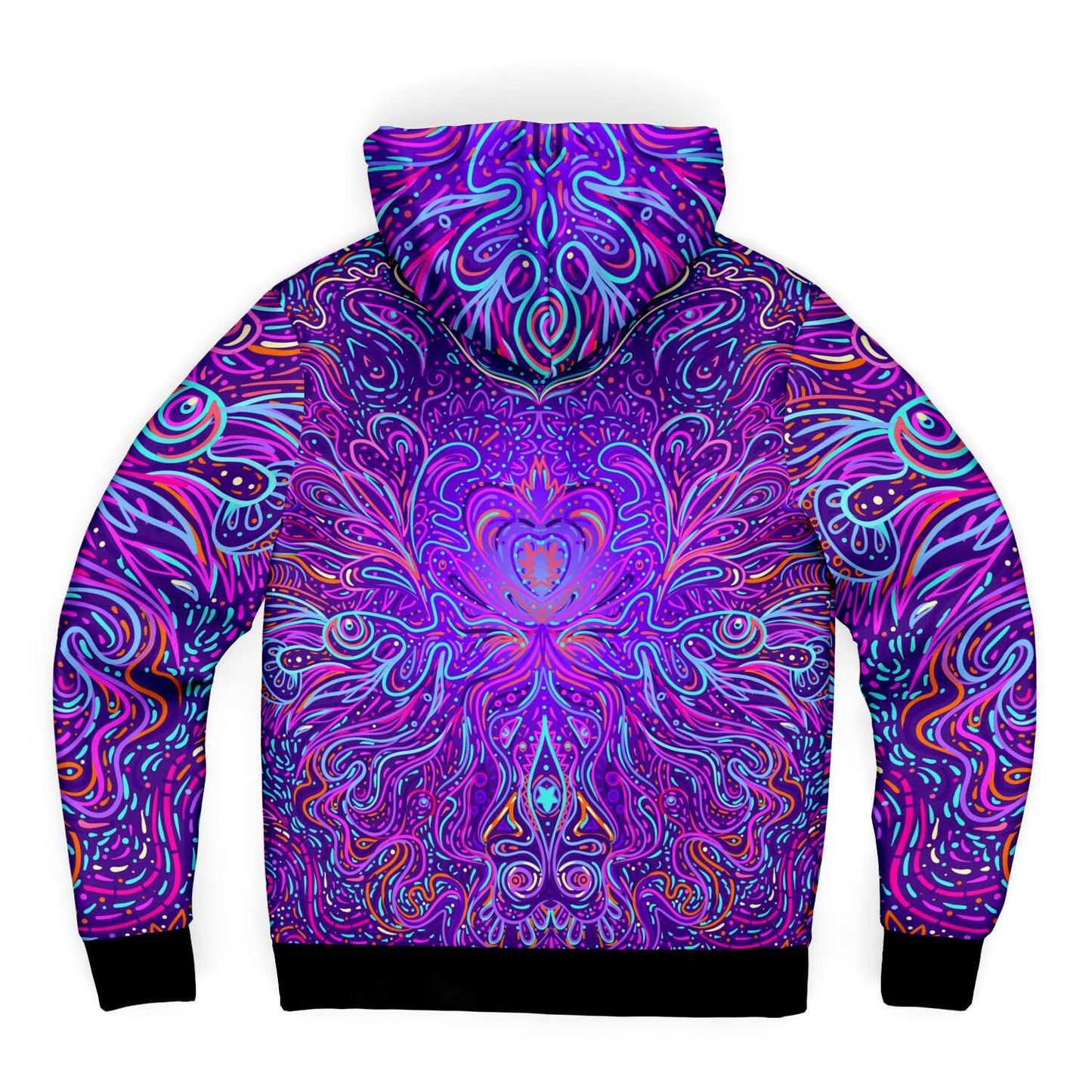 Trippy psychedelic microfleece zip-up hoodie