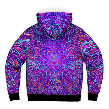 Trippy psychedelic microfleece zip-up hoodie