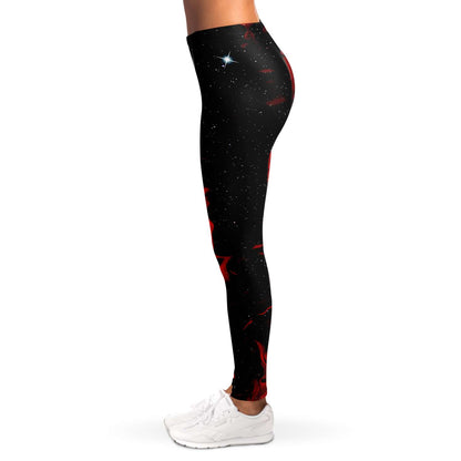 Red trippy galaxy Leggings