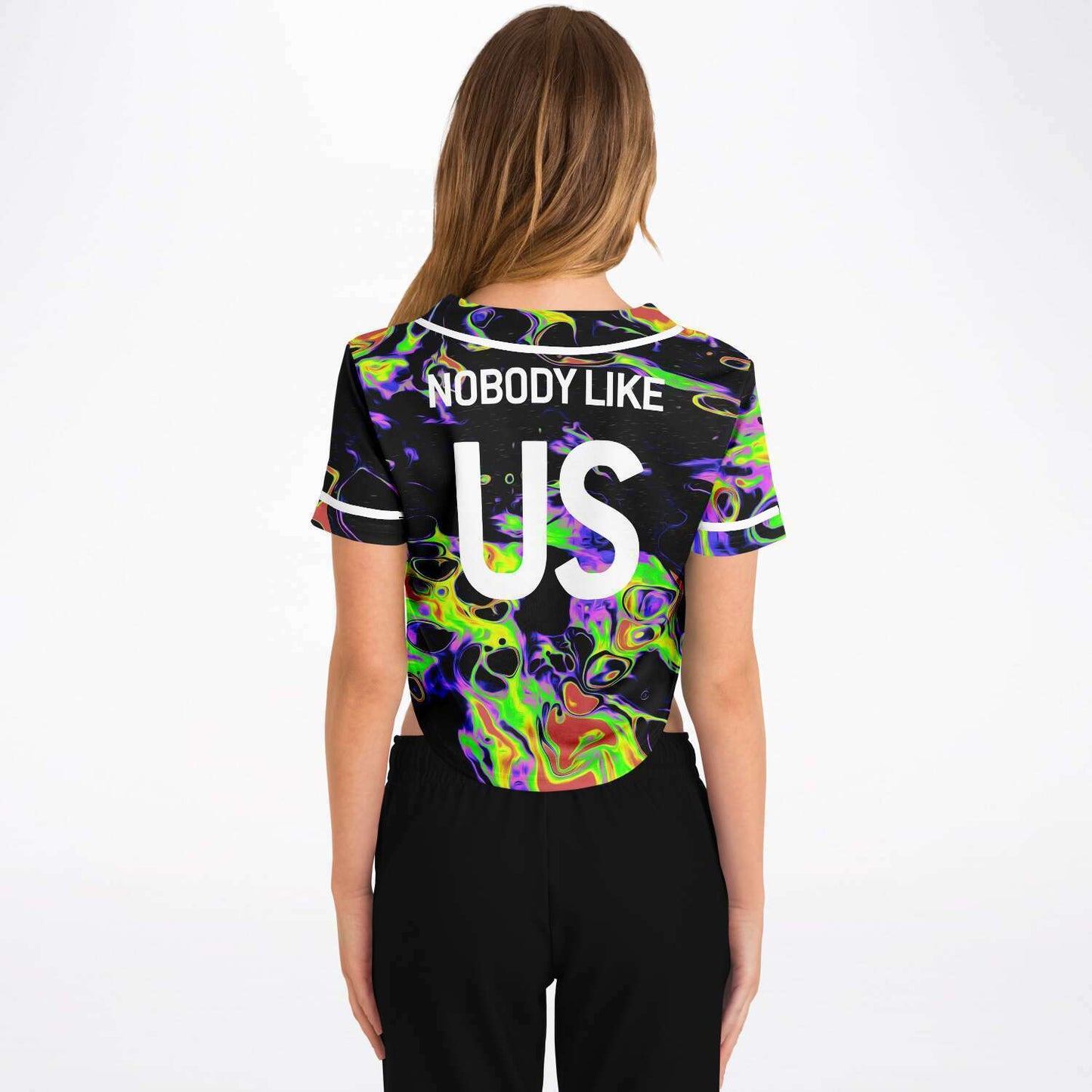 nobody like us crop top jersey