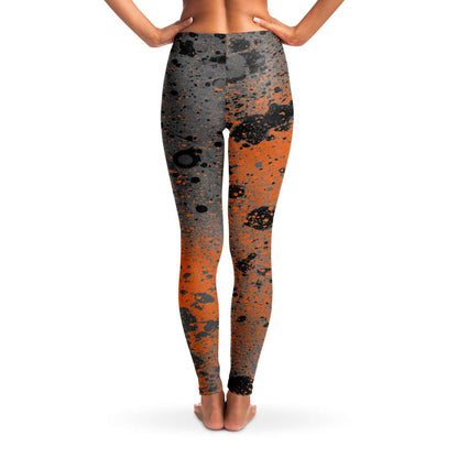 Orange and black dots Leggings