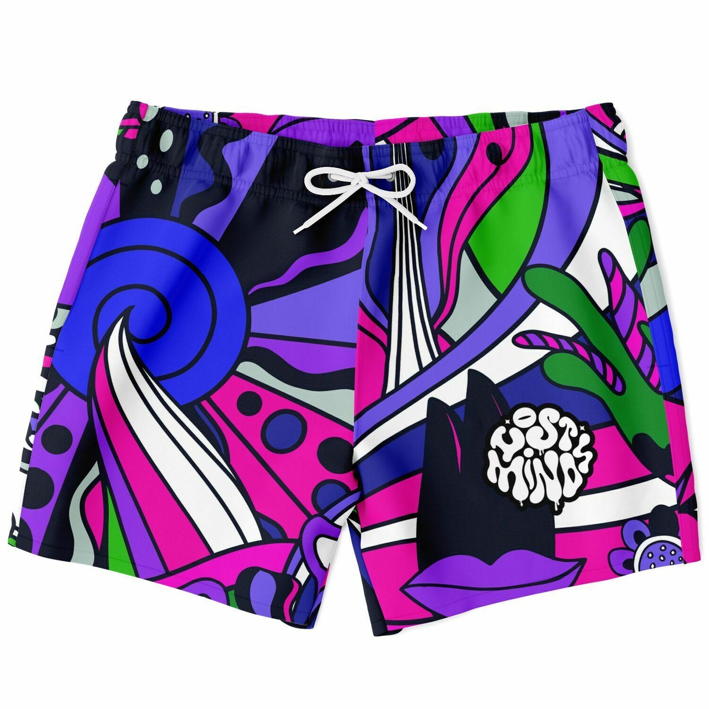 Lost minds shorter-length swim trunks