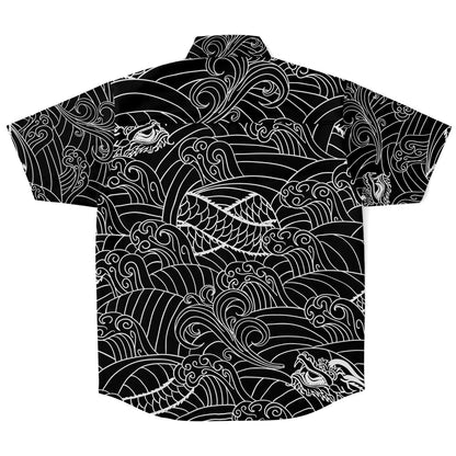 Asian Dragon short sleeve button down shirt