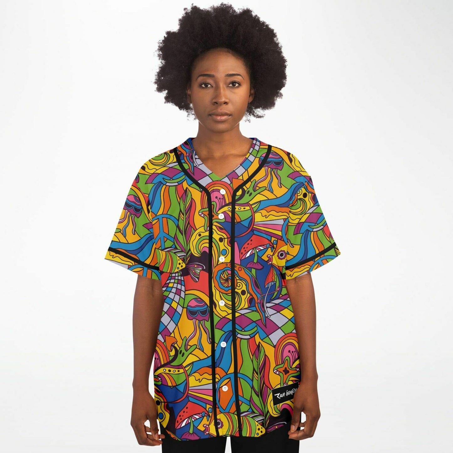 Colorful trippy baseball jersey