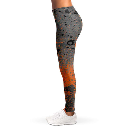 Orange and black dots Leggings