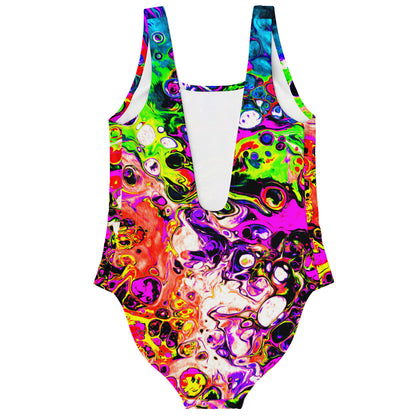 Colorful oil silk swimtsuit