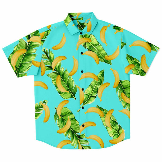 Bananas leaves short sleeve button down shirt