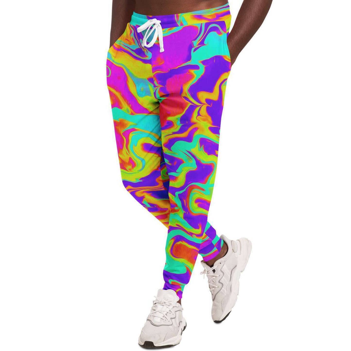 Colorful silk oil jogger