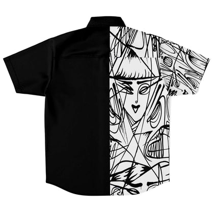 Faceless short sleeve button down shirt