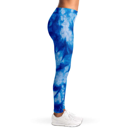 Blue and white tie dye Leggings
