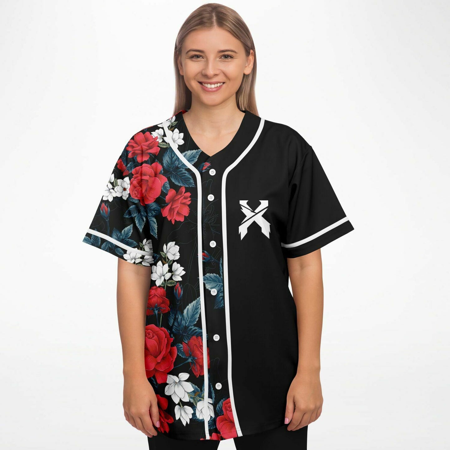 Joshua red flowers custom jersey