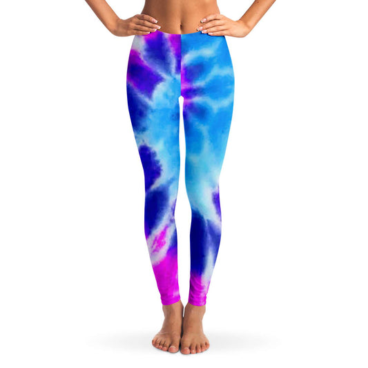 skyblue purple tie dye Leggings