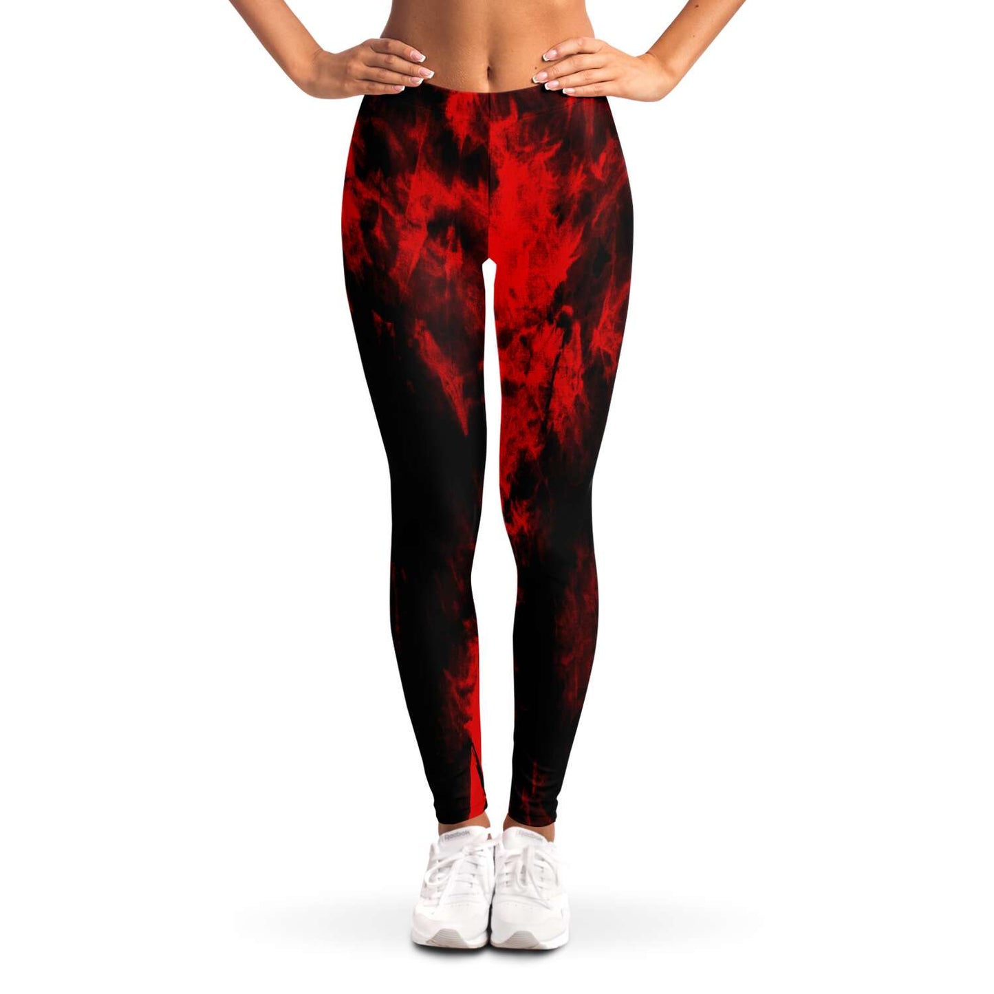Red and black tie dye Leggings